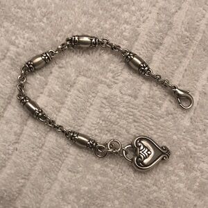 Brighton Silver Chain Bracelet with Heart Charm